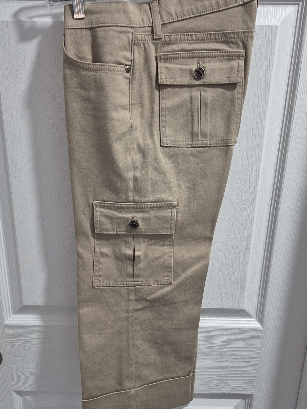 David Kahn Khaki Cargo Pants with Flap Pockets